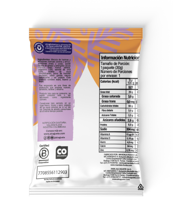 5 Pack Galleta de Avena y Chia Alcaguete